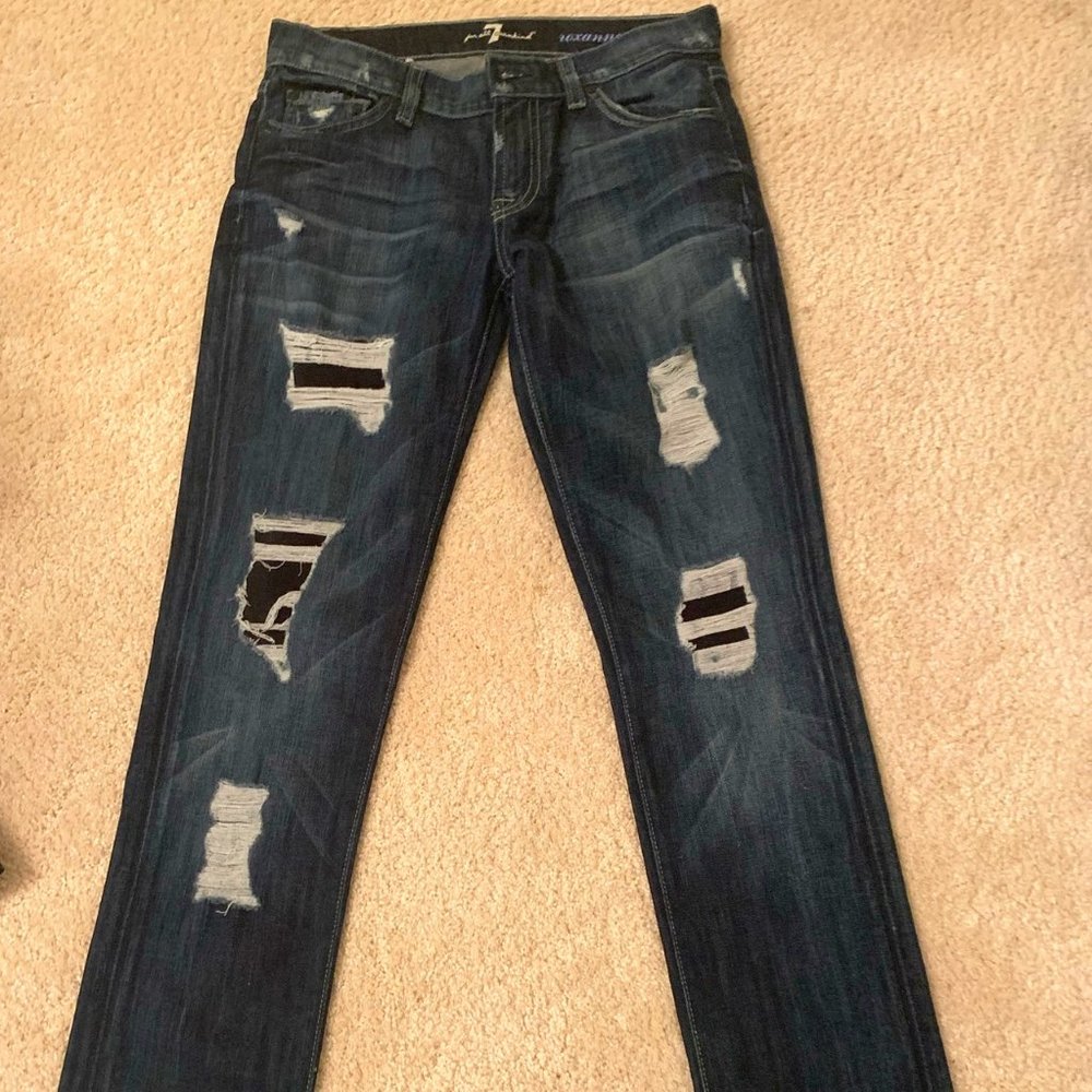 Distressed, Uber-Stylish Ripped 7 Jeans